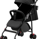 poussette canne compacte, 0 à 4 ans (30kg max), légère (4,8 kg), poussette canne bebe confort,pliable compacte et inclinable,avec coton, porte-gobelet, pare-soleil (Noir)
