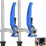 2pcs serre joint menuisier à levier en acier,20mm serre joint rapide Plage de serrage 160 mm Profondeur de Gorge 60 Compatible etabli menuisier tables multifonctions de soudage,CNC