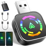 Adaptateur sans Fil 2-en-1 pour CarPlay et Android Auto, USB-C et USB-A, Connexion Instantanée, Design Compact avec Indicateur, Compatible iOS 10+ et Android 11+