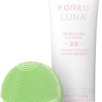 FOREO LUNA 4 go Brosse nettoyante visage et masseur visage raffermissant + LUNA Micro-Foam Cleanser 2.0, 100 ml – Nettoyant facial – Réduction des pores – Soin – Toutes peaux – Brosse visage
