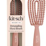 Kitsch Brosse à cheveux démêlante flexible pour femmes, hommes, adultes et enfants – Brosse à cheveux bouclés avec cadre flexible et poils ultra lisses pour mèches humides ou sèches – Terre cuite