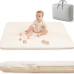 Tapis de Jeu pour Enfant Bebe 120x120x3cm – Le Tapis de Sol en Cuir végétal Extra épais, imperméable et Super Doux crée Un Espace de Jeu sûr pour Les Petits. – Tapis d&rsquo;éveil pour Bébé