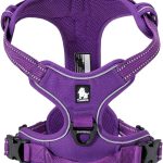 TRUE LOVE Réfléchissant Harnais De Chien Réglable Décourager Tirer Pet Gilet Durable en Nylon De Voiture TLH5651 (Violet, L)