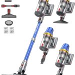 H9 Aspirateur Balai sans Fil 58Kpa/650W/80Min, Aspirateur sans Fil Puissant, Écrans Tactiles LED, Autoportant, Brosse Anti-Enmêlement Améliorée pour Les Poils d&rsquo;animaux/Tapis/Sols Durs, Bleu