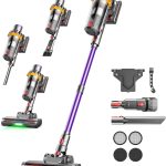 70 Min / 580W Aspirateur Balai sans Fil, 45 kPa / 1,8L Aspirateur sans Fil Puissant, Ultra-léger, Anti-enchevêtrement, Écran Tactile, pour Tapis, Sols Durs, Poils d&rsquo;animaux