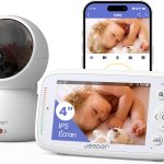 Babyphone Caméra Bébé, 4&Prime; IPS Écran, 1080P, 360 Degrés, Vision Nocturne, Communication bidirectionnelle, Température, VOX, 300m Longue Portée Babyphone Connecté Smartphone