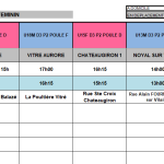 Planning du 28 et 29 Mars 2026