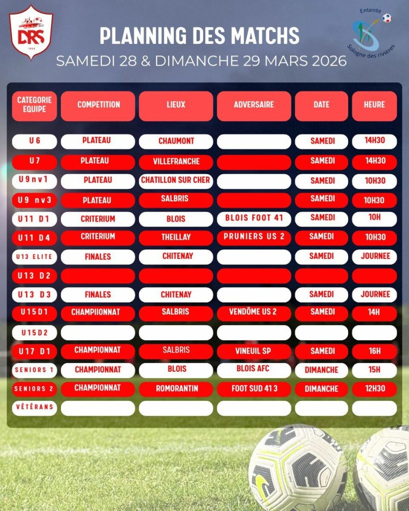Calendrier des matchs : toutes les dates et horaires à ne pas manquer