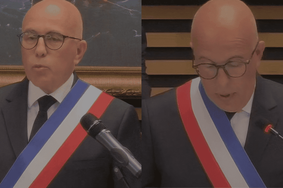Éric Ciotti élu maire de Nice : l'opposition réagit à son écharpe tricolore mal portée.