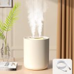 Humidificateur d&rsquo;air pour chambre de bébé avec veilleuse, 1500 ml et 1800 mAh, humidificateurs rechargeables pour plantes, arrêt automatique 9H, 3 modes de brume, super silencieux