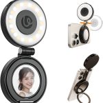 ULANZI LM23 Lampe Selfie magnétique Compatible MagSafe, Anneau Lumineux Selfie 360° amélioré pour iPhone, lumière beauté LED avec Miroir pour Selfies, appels vidéo, conférences et Photographie