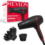 Revlon SmoothStay Sèche-cheveux 2000 W avec infusion d&rsquo;huile de coco, 2 accessoires (peigne diffuseur et concentrateur), technologie ionique tourmaline céramique – RVDR5317