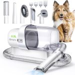 Gimars 5 Outils de Toilettage Aspirateur Poil de Chien 2,3L avec Brosse & Tondeuse, Puissance d&rsquo;Aspiration 3k/7k/12k Pa, Épilateur Ultra Silencieux Aspirateur Poils d&rsquo;Animaux Longs de Chien et Chat