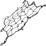 AERZETIX – C59743 – Filet Maille de Protection élastique à Bagage 90×90 cm avec 8 Crochets – Couleur Noir – tendeur araignée – pour Coffre Auto-Moto Voiture vélo – en polypropylène