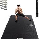HAPBEAR Tapis d&rsquo;Exercice Extra Large -183×122/213×152/244×183/274×183/305×183/366x183x0.8cm,Antidérapant,Ultra Durable,Tapis de Gym épais pour Pilates,Aérobic,Tapis de yoga,Tapis de Gym Haute Densité