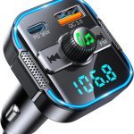 Glangeh 2026 Bluetooth Voiture [Micros Doubles Puissants], Transmetteur FM Bluetooth 5.3 & Charger Rapide Voiture PD 36W+QC3.0 18W, Adaptateur Radio Auto, Appels Mains Libres, Assistant Siri