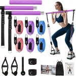 Fokky Kit Elastique Musculation avec 5 Niveaux Bande Élastique Musculation,Elastique Sport avec Grandes Poignées, Sangles de Cheville, Idéales pour Le Yoga, Le Pilates