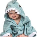 Serviette à Capuche Bébé Peignoir De Bain En Tissu Éponge Pour Garçon Et Fille (Requin Bleu)