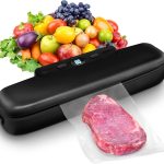 Machine à emballer sous vide automatique pour aliments, scellage sous vide One Touch pour la conservation des aliments secs et humides, machine à emballer sous vide compacte (Noir)
