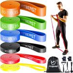 FitBeast Set de Bandes de Résistance, Entraînement Poids du Corps, Musculation, Étirement, avec Ancre de Porte