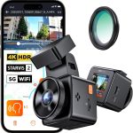 VANTRUE E1 Pro 4K HDR STARVIS 2 Dashcam Voiture Avant, Mini Caméra Embarquée Caché 5Ghz WiFi GPS avec CPL, Contrôle Vocale Français, 160°Mode Parking 15s Pré-Enregistrement, Vision Nocturne Max 1 to