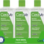 Cerave Triplo Lot de 3 flacons d&rsquo;eau nettoyante 296 ml