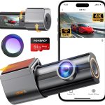 Dashcam Voiture 4K,5G WiFi Dashcam avec CPL Filter, 360° Camera Voiture IPS 1.47&Prime; avec Carte SD 64G, Contrôle de I&rsquo;application, Moniteur de stationnement, Vision Nocturne, Enregistrement en Boucle