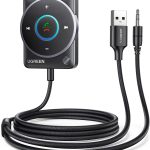 UGREEN Récepteur Bluetooth 5.4 Voiture Adaptateur Jack 3.5mm Auxiliaire pour Stéréo Haut-Parleur Enciente Recepteur Autoradio Micro Intégré Appel Main Libres