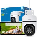 Tapo C510W 2K Caméra de Surveillance WiFi extérieur 360°, Vision Nocturne Couleur, Détection de Personne et Suivi de Mouvement, Étanche IP65, Alarme sonore Personnalisable