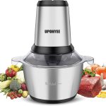 Hachoir électrique 600 W hachoir cuisine avec 4 lames et 2 L Bol en acier inoxydable Electrique Mixeur Cuisine 2 vitesses pour Fruits Verdure Viande Épices HY006