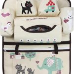 TINAYAUE Organisateur de Voiture Organiseur de Rangement pour Siège Arrière en Tissu Oxford Rangement de Siège de Voiture de Cartoon Suspendu Protège-Siège Arrière Support Pour IPad Bouteilles
