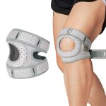 Genouillère Ecopatch Pro 2.0, Genouillere Arthrose Genou Eco Patch, Support de Genou OrthoRotule, Réglable Genouillères Ortho Rotule, pour les Coureurs, Tennis, Arthrite Rotule (Gris, 1pcs)