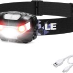 LE Lampe Frontale LED Rechargeable Puissante, 1300 Lux USB Torche Frontale 5 Modes d&rsquo;éclairage avec Lumière Rouge, Étanche IPX4, Portable Lumiere Frontale pour Camping, Pêche, Randonnée, Bricolage