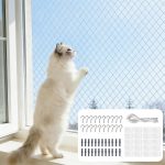 Filet de Protection Chat,10 X3 M Transparent Filet Fenetre Chat,Filet de Protection Chat Balcon Résistant en Nylon avec Matériel d&rsquo;installation,pour Balcons,Escaliers, Fenêtres,Terrasses