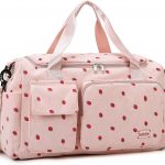 Sac de Voyage Pliable Grande Capacité, Sac de Sport Femme avec Compartiment à Chaussures et Poches Humides Imperméables, 20-35L (Rose)