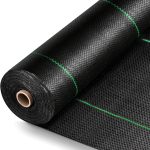 Toile de Paillage Anti Mauvaises Herbes 100 g/m²,Membrane de contrôle des Mauvaises Herbes Paysage de Tissu Couverture de Sol, antidéchirure Perméable à l&rsquo;eau et Stable Aux UV (30m² (2m x 15m))