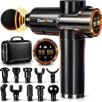 Pistolet de massage à 99 vitesses avec 3 modes, masseur portable des tissus profonds pour soulager la douleur, masseur d&rsquo;athlète à percussion pour tension musculaire, épaule, dos, corps, cou, bras