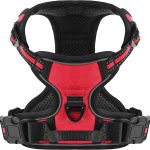 COMSLE Harnais Anti Traction pour Chien, Réfléchissant Respirante Harnais Chien avec Attache Devant et Poignée Contrôle Sécurité, Arnet Facile à Mettre (Rouge, S)