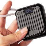 Batterie Externe Compacte 10000mAh avec Câbles Intégrés – Power Bank USB C – Micro USB – Charge Rapide, Ultra-Portable, Compatible iPhone, Samsung, Android – Batterie de Secours Voyage