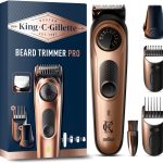 Gillette King C Tondeuse A Barbe Electrique PRO Pour Hommes Avec Lames En Métal Aiguisées Et Inusable, Coffret Barbe Homme Avec Tête De Précision Et 2 Sabots Lavables, 40 Longueurs
