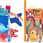 JoyCat Livre Tissu Bébé Eveil, Jouet Eveil Bebe 0-3-6 Mois Livre Sensoriel Bébé Cadeau Naissance Fille Garçon, Livres Doux Froissé avec des Animaux