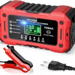 Chargeur de Batterie Voiture 15A 12V LiFePO4 Chargeur Batterie pour Auto Moto Intelligent avec Écran LCD Mode Réparation Protection pour AGM Gel LiFePO4