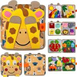 Busy Board Montessori Livre en Feutrine – Jouet Éducatif Bébé et Tout-Petit, Livre Sensoriel d’Éveil avec Activités Motricité Fine, Jouet d’Apprentissage pour Fille et Garçon (A)