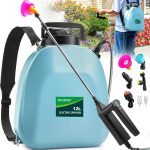 SYLSTAR Pulverisateur Electrique 12L, 3 Vitesses Pulverisateur de Jardin avec Indicateur, 7.4V Puissant Pulvérisateur à Batterie avec 5 Buses, Pulvérisateur à Dos pour Pelouse Cour Jardin