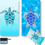 Lot de 2 serviettes de plage en microfibre pour adultes 180 x 90 cm, à séchage rapide, réutilisables, douces, pour station d&rsquo;accueil et de baie, anti-sable, légères pour piscine, salle de sport