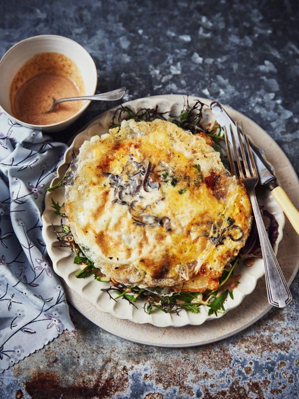Crêpes de riz aux champignons