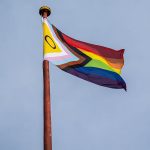 An Intersex-Inclusive Pride Progress Flag is raised on top