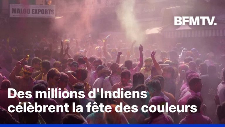 Des millions d'Indiens célèbrent la fête des couleurs lors de Holi dans les rues