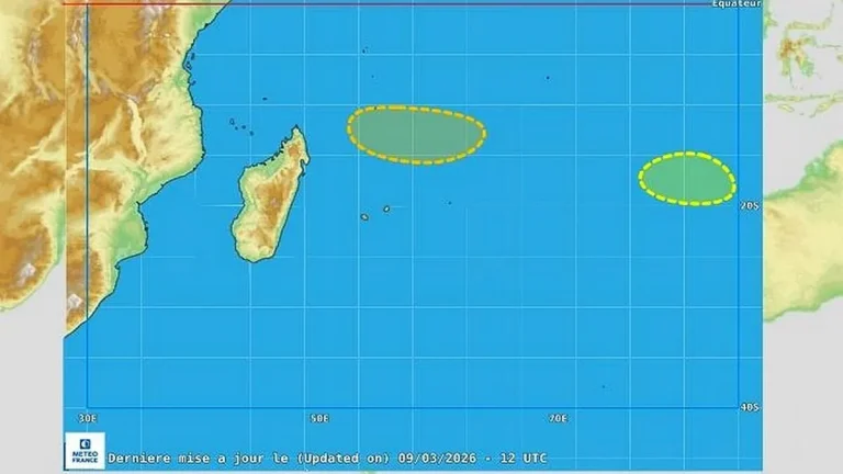 Océan Indien : deux zones perturbées et un train de houle en provenance du sud