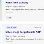 Procédure de rappel : suspicion de présence d'amiante dans des jouets à base de sable